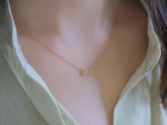 K10YG✶Sýnishorn necklace：ハーキマーダイヤモンド標本ネックレス　K10イエローゴールド YG 7枚目の画像