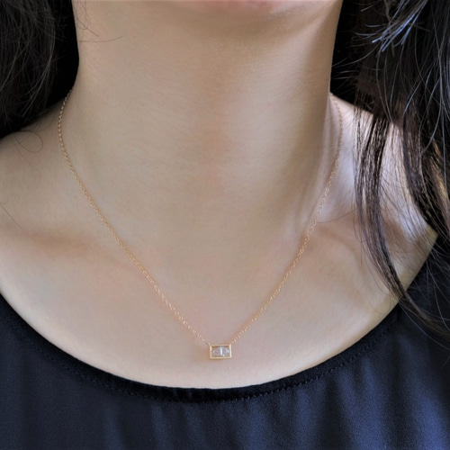 K10YG✶Sýnishorn necklace：ハーキマーダイヤモンド標本ネックレス