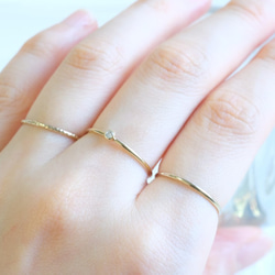 CZ lítið ring：キュービックジルコニア　一粒プチリング　14KGF 4枚目の画像