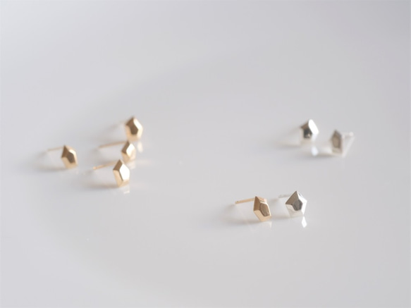 lítið fimmtungur pierced earrings：変形五角形ピアス　silver　シルバー925 7枚目の画像