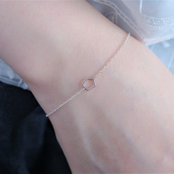 silver925✶fimmtungur bracelet：変形五角形　透かしブレスレット　シルバー 10枚目の画像