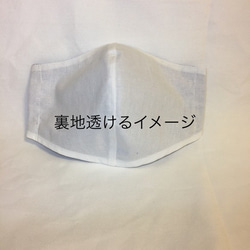 (予約)ひんやりリネン❣ポケット幅広❣️三枚仕立て❣女性用マスク❣ノーズワイヤー交換可 2枚目の画像