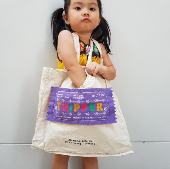 刺繡彩色票子厚絨布袋子Tripper Tote Bag 第6張的照片