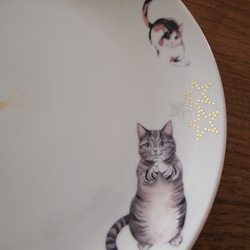 　猫のお皿　特大サイズ　24ｃｍ　お好きなねこを選べます 2枚目の画像