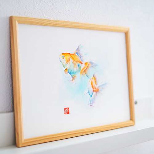 八鍬四郎「金魚」油絵・F4号 絵画買取・販売の小竹美術