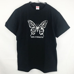 butterfly bee 半袖Tシャツ  黒/シルバー 3枚目の画像