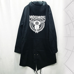 「MOUMOU」バッファロー スカル 牛 丑 モッズコート 黒 ※両面プリント（送料無料！） 7枚目の画像