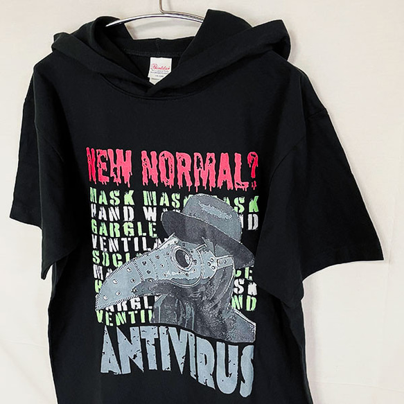 NEW NORMAL? ANTIVIRUS ヘビーウェイトフーディTシャツ 5枚目の画像