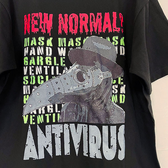 NEW NORMAL? ANTIVIRUS ヘビーウェイトフーディTシャツ 6枚目の画像