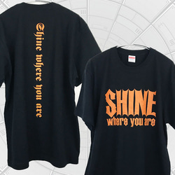SHINE Where you are 5.6オンス Tシャツ 半袖 黒橙 1枚目の画像