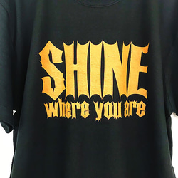 SHINE Where you are 5.6オンス Tシャツ 半袖 黒橙 3枚目の画像