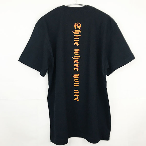 SHINE Where you are 5.6オンス Tシャツ 半袖 黒橙 4枚目の画像