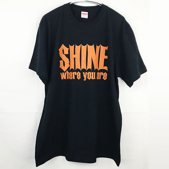 SHINE Where you are 5.6オンス Tシャツ 半袖 黒橙 6枚目の画像
