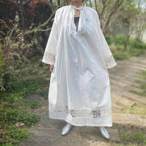 フランス アンティーク チャーチドレス レース 1900sアンティーク