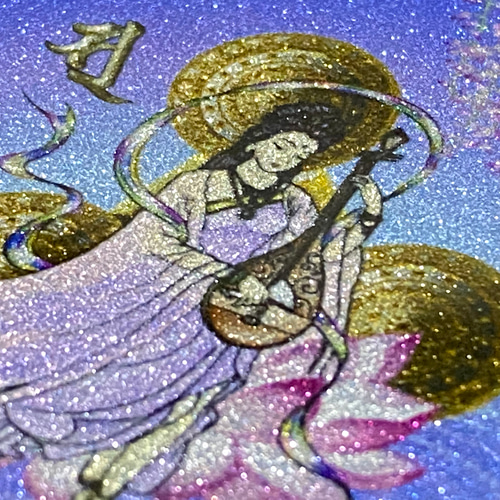 完売】開運・財運アップ・白の額入り【弁財天】御守りアート その他  