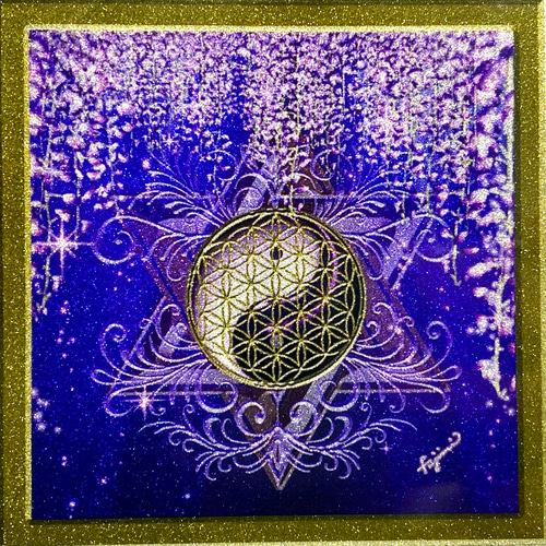 完売》高波動！藤の花とフラワーオブライフ/陰陽太極図/六芒星/鳳凰の
