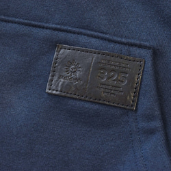 ヘビーコットン プルオーバー パーカー 厚手 裏起毛 暖かい フード パーカ レザータグ ネイビー TC020 8枚目の画像