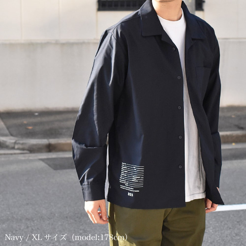 オープンカラーシャツ 長袖 60s 60年代 オープンカラーシャツ 長袖 ループカラー 黄緑 ライト