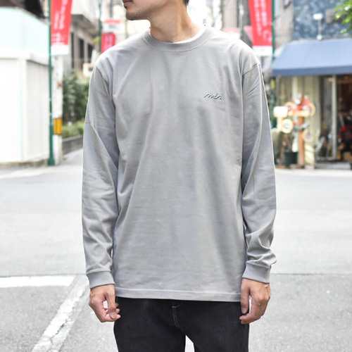 刺繍 ロングスリーブ Tシャツ ロンT クルーネック ゆったり