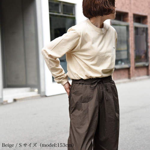 刺繍 ロングスリーブ Tシャツ ロンT クルーネック ゆったり