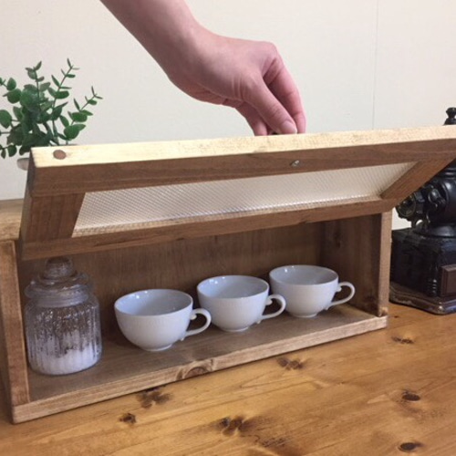 パタパタ扉 キッチンラック カウンター上 収納 棚・シェルフ・ラック