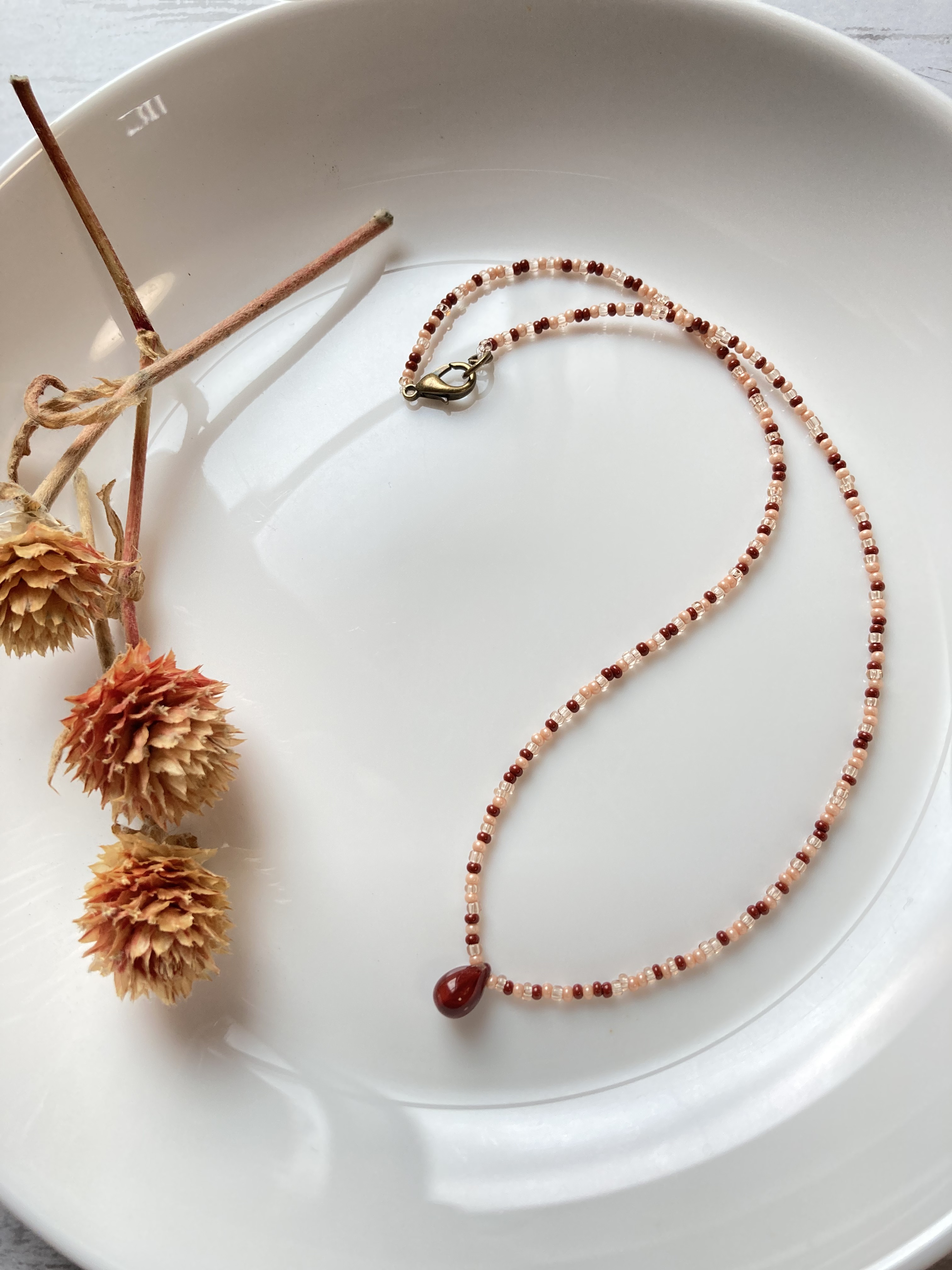 秋色 ビーズアクセサリー ビーズネックレス ネックレス
