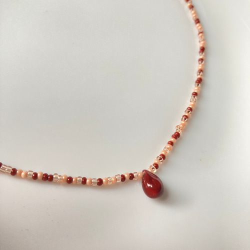 コーラルビーズネックレス BRIGHT 3nd別注 NECKLACE 【CORAL】ブライト ネックレス