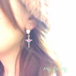 sugar cross earring 2枚目の画像