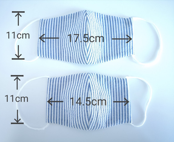 【サイズ違い2枚セット】Wガーゼ立体布マスク　 5枚目の画像