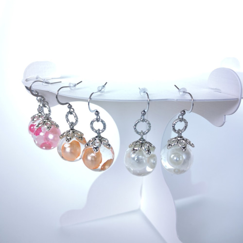 カラーパール×レジン 透明感ピアス ピアス（フック・チェーン） chise