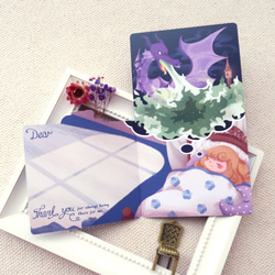 【Pin】（数量限定）眠り姫のママナイト│印刷イラスト│母の日│感謝のカード 2枚目の画像