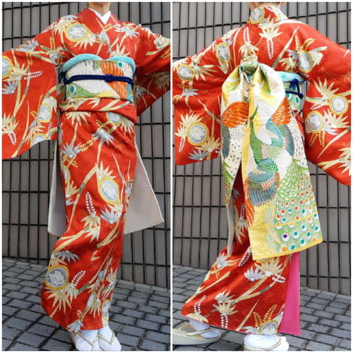 オーダーメイド着物(白襟付き) ワンタッチ着物 加工 ワンピース着物