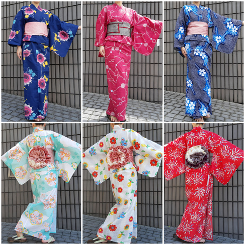 SALE 【新品】 ワンタッチ浴衣 くらわん浴衣 ピンク水色パステル