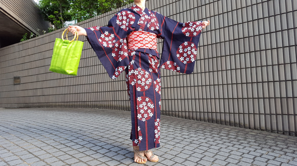 オーダーメイド浴衣　ワンタッチ浴衣　加工　ワンピース浴衣　くらわん浴衣 1枚目の画像