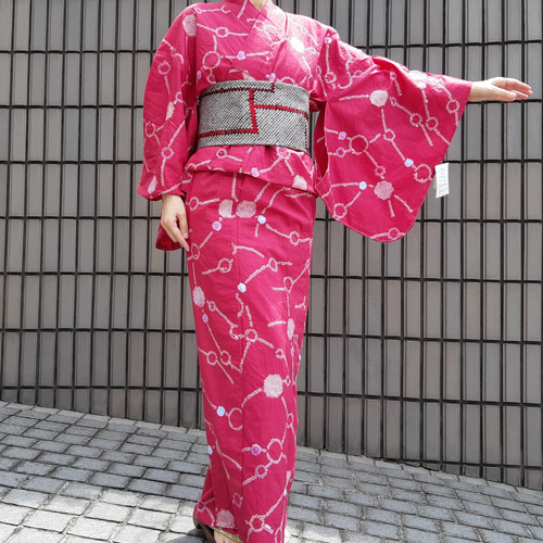 SALE (トール) ワンタッチ浴衣 くらわん浴衣 有松鳴海絞り濃い