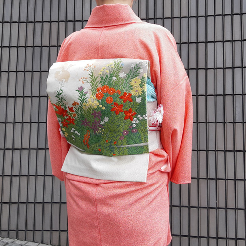 SALE ワンタッチ着物 くらわん着物 正絹江戸小紋色無地リメイク SALE ワンタッチ着物 くらわん着物 正絹江戸小紋色無地リメイク