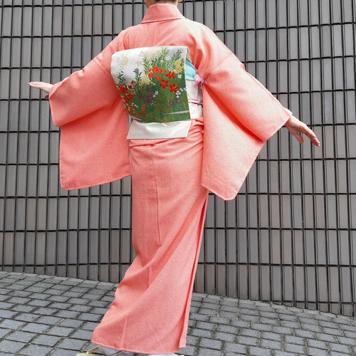 SALE ワンタッチ着物 くらわん着物 正絹江戸小紋色無地リメイク SALE ワンタッチ着物 くらわん着物 正絹江戸小紋色無地リメイク