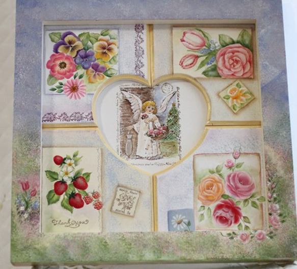 薔薇とお花のトールペイント作品 タペストリー・壁掛け のりこグレース