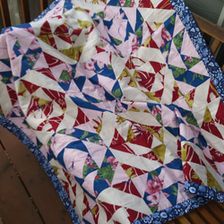 作家様　パッチワークブランケット ブランケット パッチワーク ハンドメイド マルチカバー 100cm