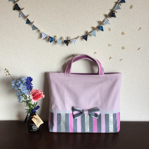 ラメ シンデレラのレッスンバッグ☆お稽古バッグ☆絵本バッグ/Lesson  