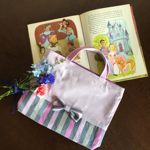 ラメ シンデレラのレッスンバッグ☆お稽古バッグ☆絵本バッグ/Lesson  