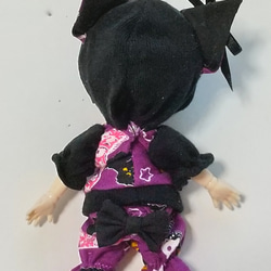 【送料無料】ハロウィン黒猫コーデ(パープル) オビツ11オリジナル ハンドメイド 3枚目の画像