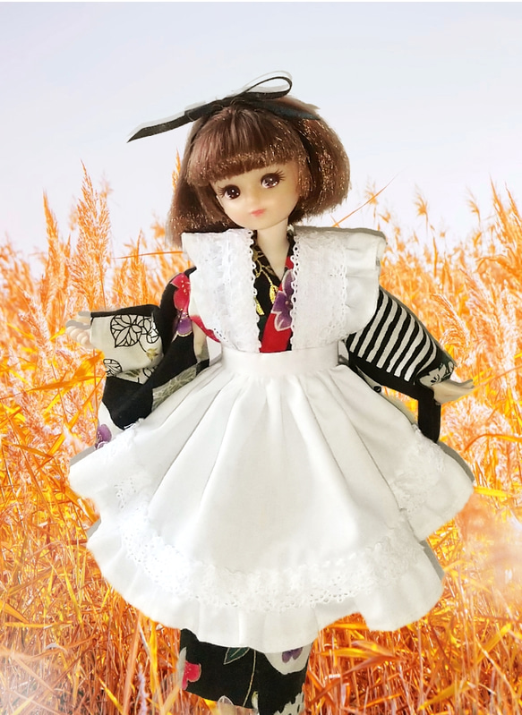 初代リカちゃん　服　エプロンセット エプロンもできました！22cmドールサイズのエプロンセットです