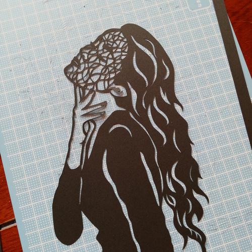 切り絵 女性の肖像 滝平二郎 切り絵 女性と自然 - メルカリ
