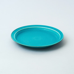 【販売終了品】リムプレート・パスタ皿・カレー皿 21cm（ターコイズブルー/トルコ青） 2枚目の画像