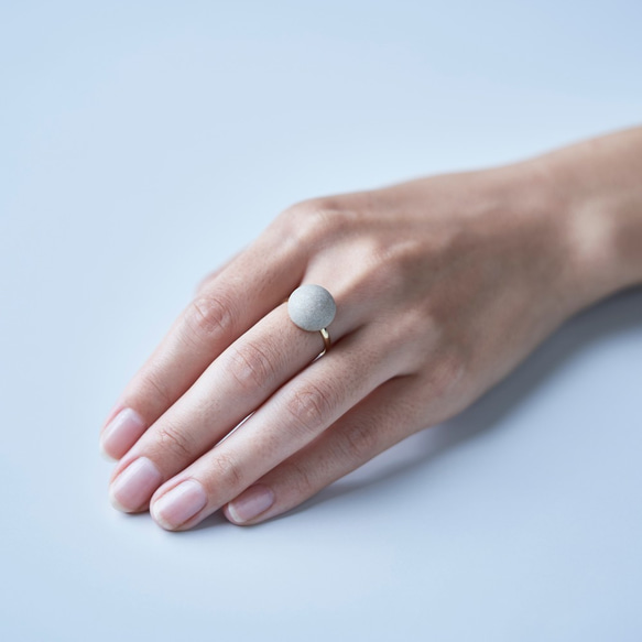 新作 陶磁器リング 〈circle_small〉 No.005 Stardust Gray 指輪