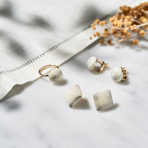 新作 陶磁器リング 〈circle_small〉 No.005 Stardust Gray 指輪