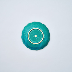 【在庫限りで販売終了】輪花小皿  15.5cmプレート  (ターコイズブルー/トルコ青) 4枚目の画像