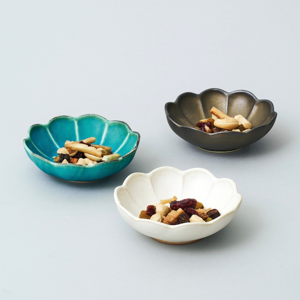 水峰窯 輪花木賊 盛鉢 3点セット 中鉢 大鉢 約 径20cm 高さ 7cm 和食器