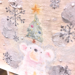 小さな絵『クリスマスツリーに願いごと』原画 4枚目の画像